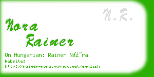 nora rainer business card